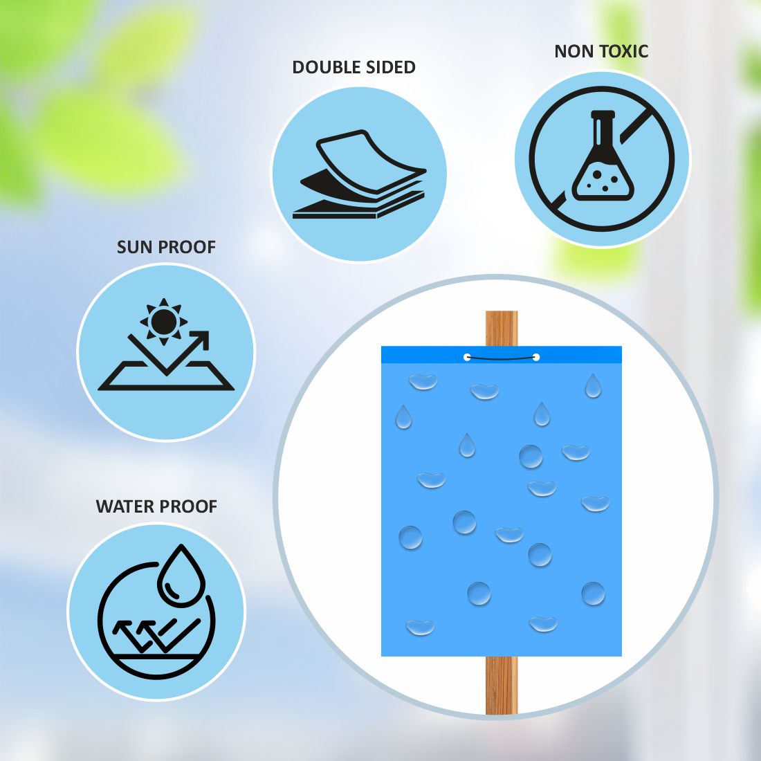 Blue PVC Sticky Trap( Size 22X28 Cm) To Control Thrips, Aphids & Whitefly Pack Of 10