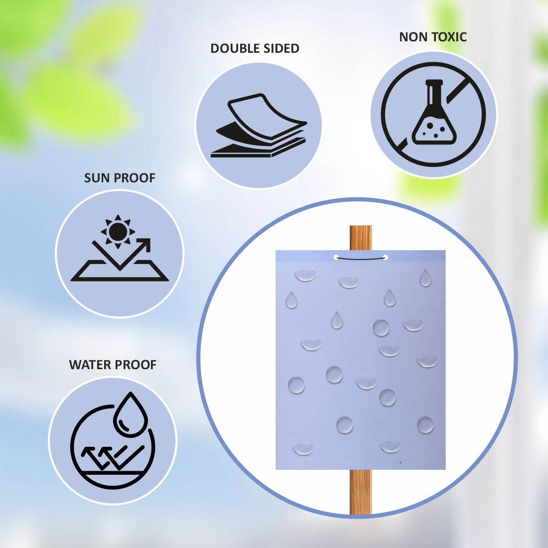 White PVC Sticky Trap( Size 22X28Cm) To Control Black Thrips, Aphids & Whiteflies Pack Of 10