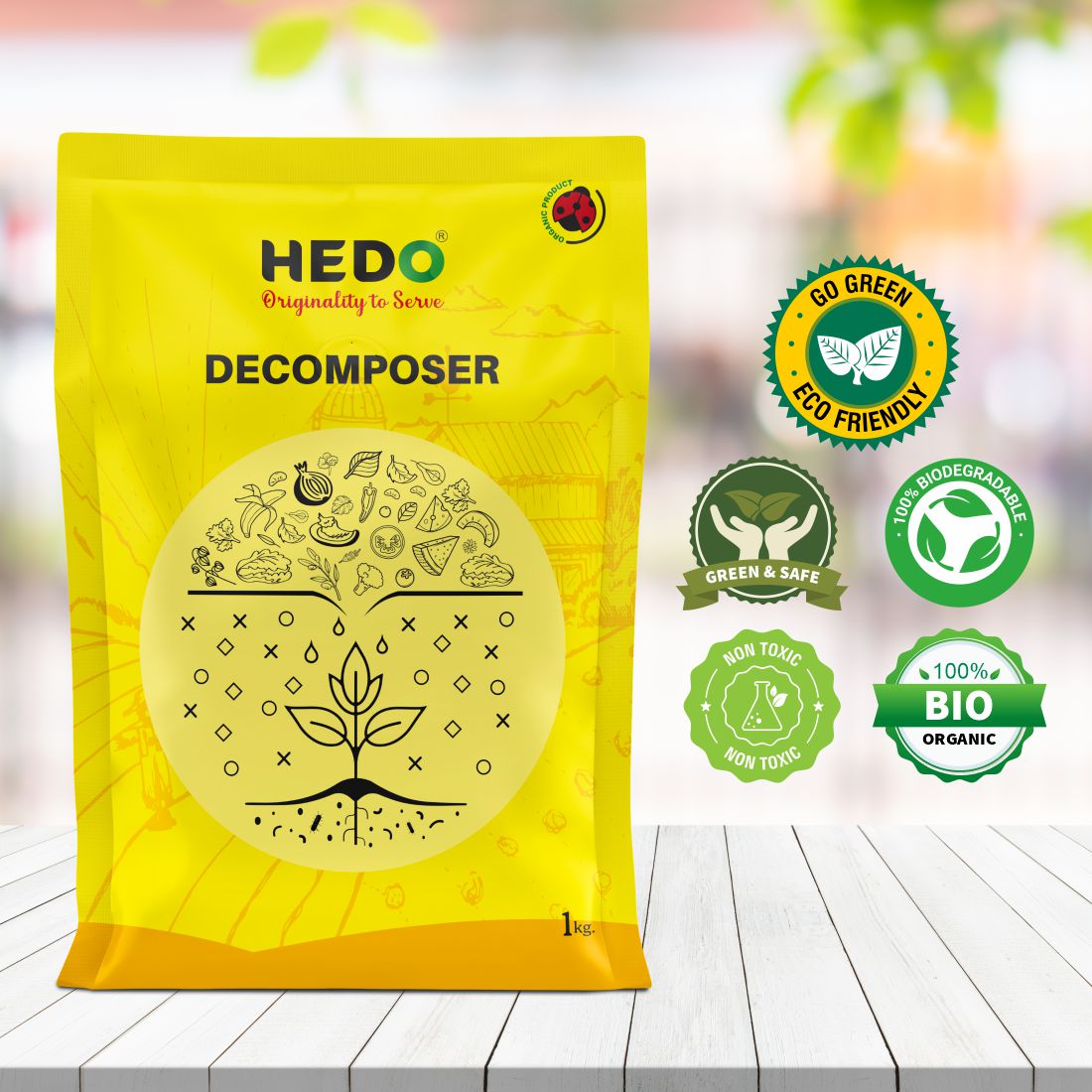 Organic Waste Decomposer Powder (1Kg) for Decomposition Waste for Agriculture, Kitchen, Garden & Farming