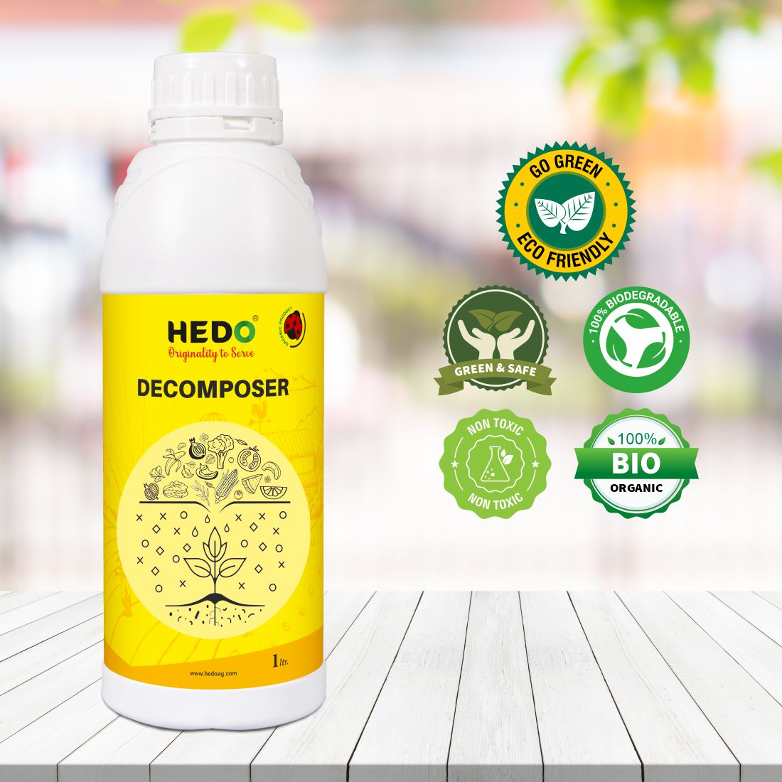 Organic Waste Decomposer Liquid (1L) for Decomposition of Waste of Agriculture, Kitchen, Garden & Farming
