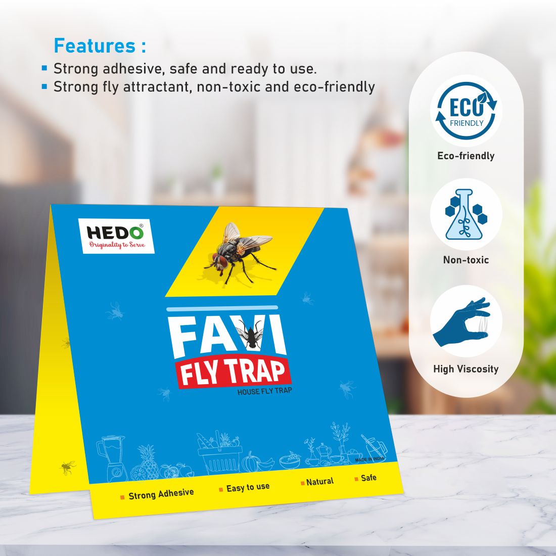 Housefly Sticky Trap Big Size To Control Housefly For Home, Kitchen, Hotels Pack of 10