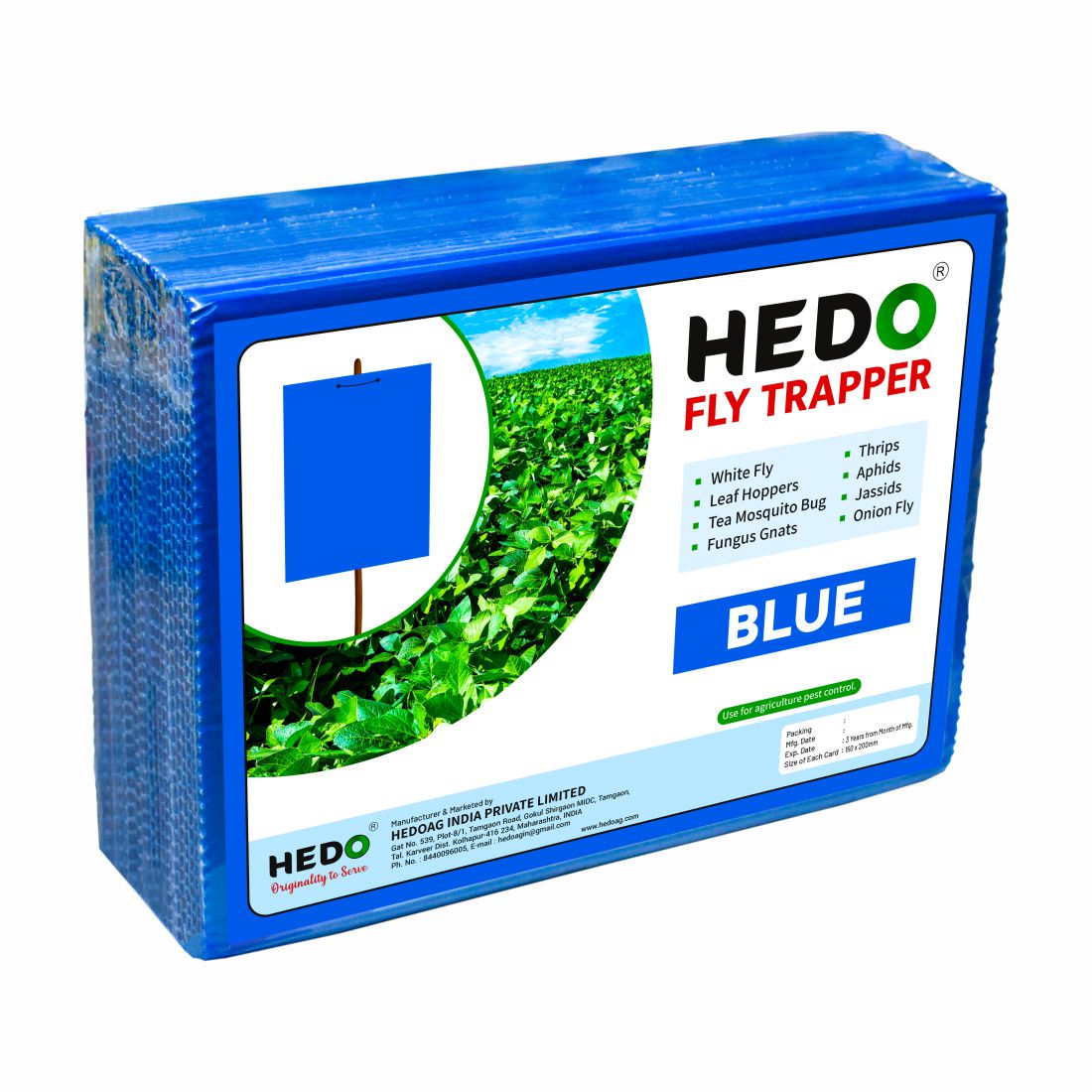 Eco Blue Sticky Trap Size A5,150mm* 200mm Pack of 1 (25 Pieces)