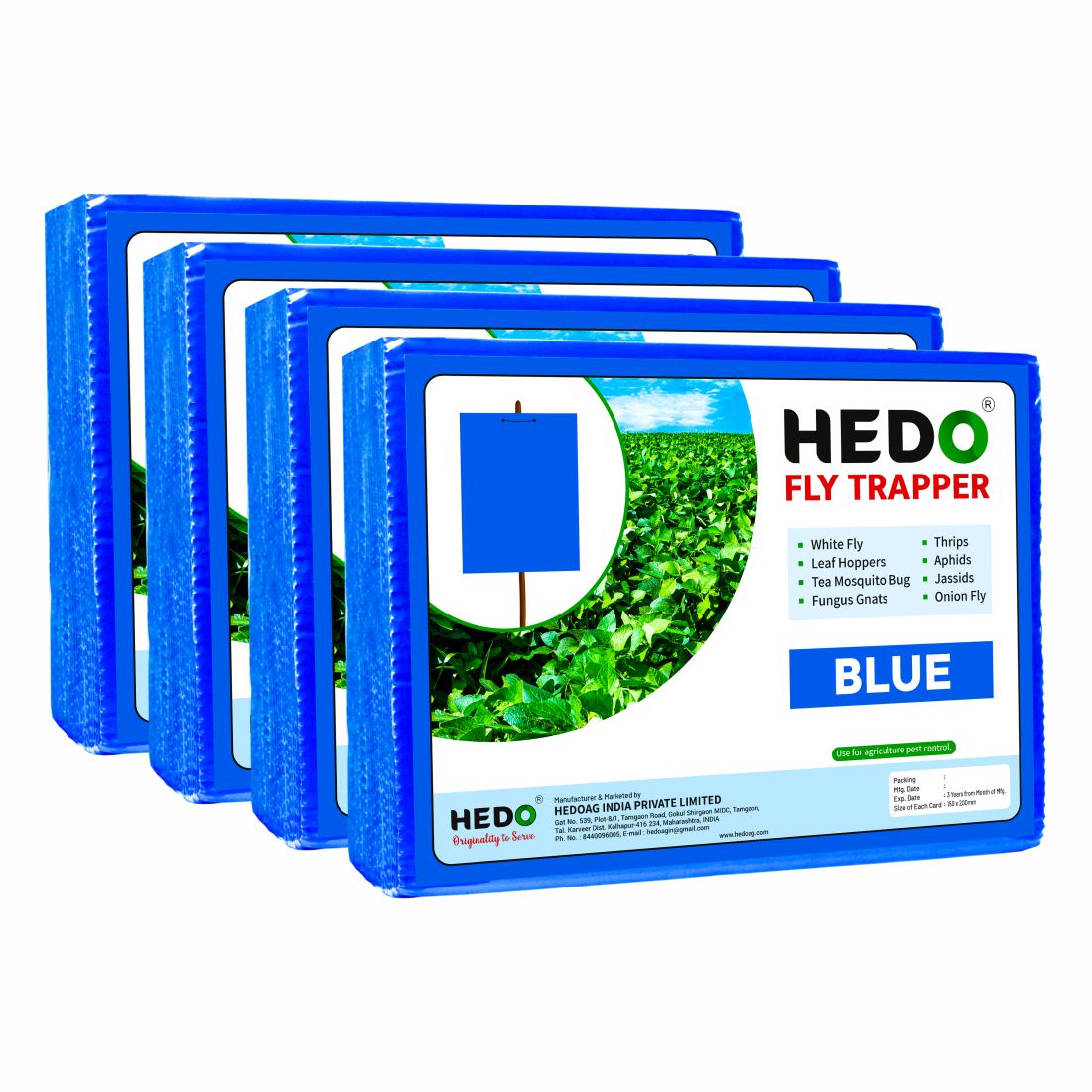 Eco Blue Sticky Trap Size A5,150mm* 200mm Pack of 4 (100Pieces)