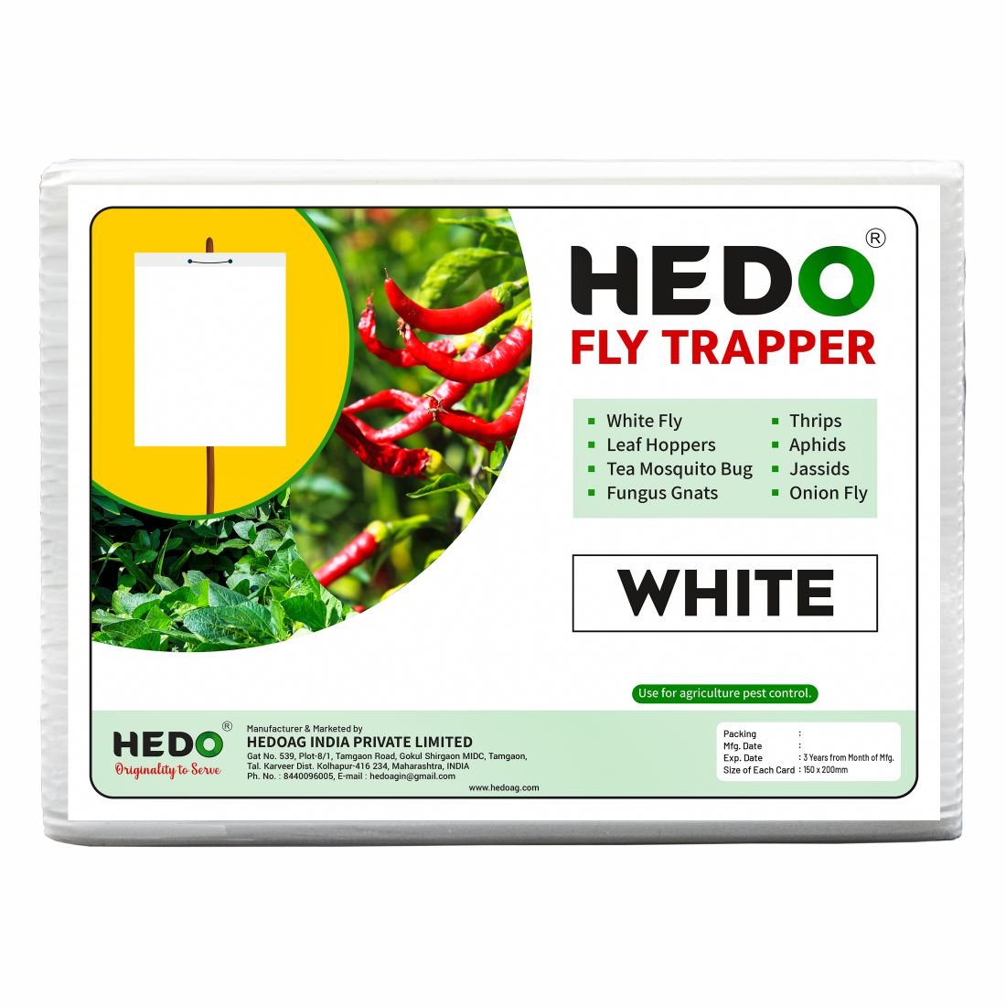 Eco White Sticky Trap size A5,150mm*200mm Pack of 2 (50pieces)