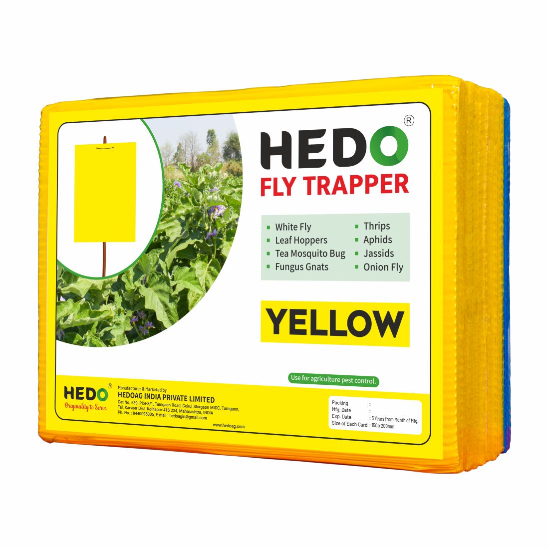 Eco Yellow/Blue mix Sticky Trap size A5,150mm*200mm pack of 4 (100 Pieces )
