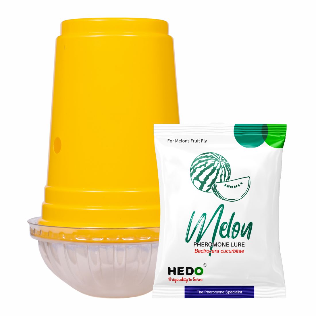 Melon Fruit Fly Yellow IPM Trap With Melon Lure (Bactrocera Cucurbitae) For All Vegetables Pack of 10