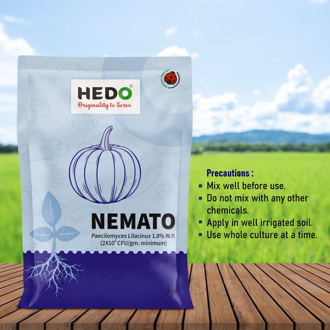 Nemato Powder(Pacilomyces Lilacinus 2x10^8 CFU/gm)Bio-Organic(1Kg)For All Fruit,vegitable & Crops Against Various Nematod
