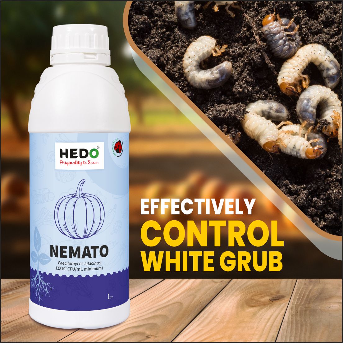 Nemato Liquid(Pacilomyces Lilacinus 2x10^9 CFU/ml)Bio-Organic(1L)For All Fruit, vegitable & Crops Against Various Nematod