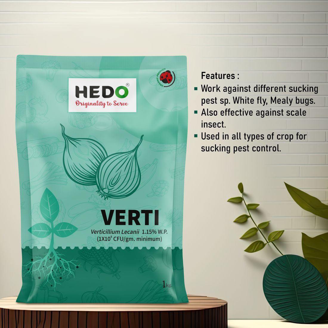 Verticillium Lecanii Powder(1X10^8 CFU/gm) Bio-Organic (1Kg) For Plants & Crops - Against Sucking Insects Like Aphids,Thrips And Whiteflies