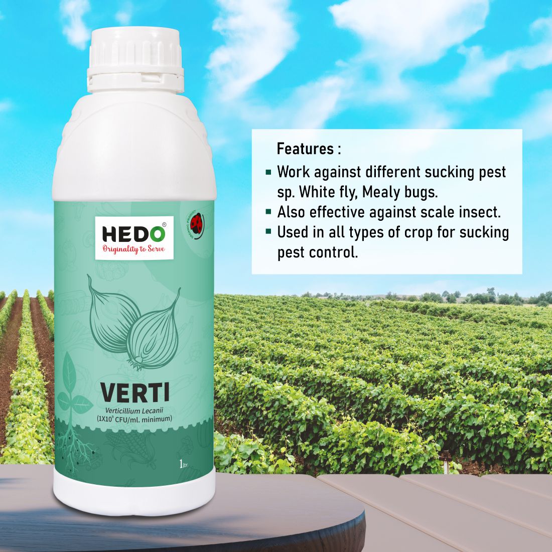 Verticillium Lecanii Liquid(1X10^8 CFU/ml) Bio-Organic (1L) For Plants & Crops - Against Sucking Insects Like Aphids, Thrips And Whiteflies