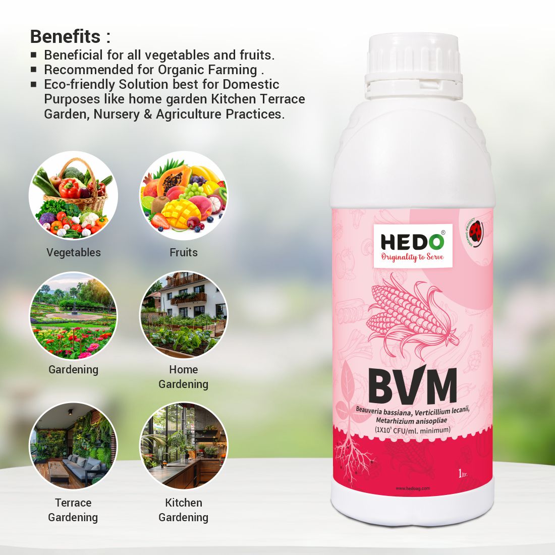 BVM (1X10^9 CFU/ml) Organic Liquid (1L) - Beauveria bassiana + Verticillum Lecanii + Metarhizium Anisopliae is consortia To Control Insect