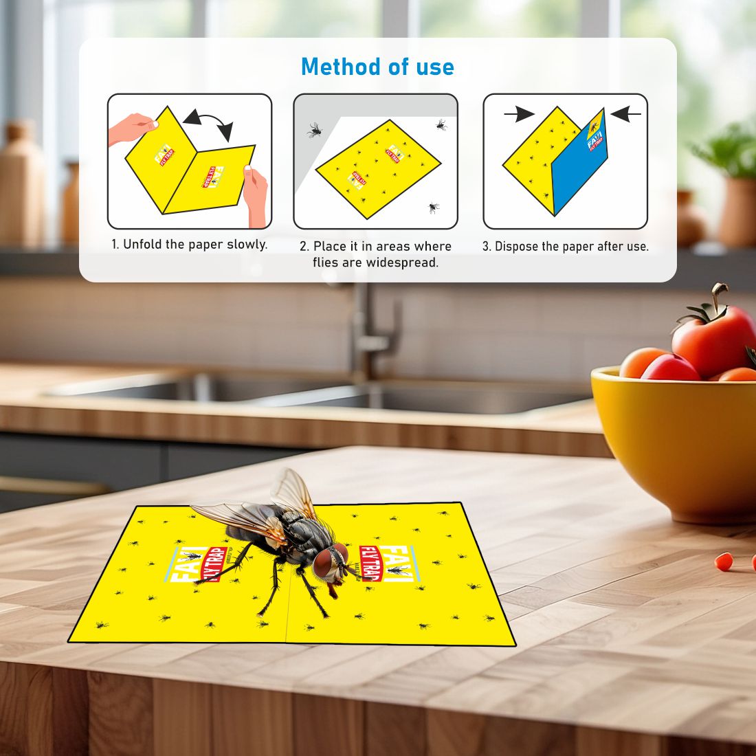 Housefly Sticky Trap To Control Housefly For Home, Kitchen, Hotels Pack of 10