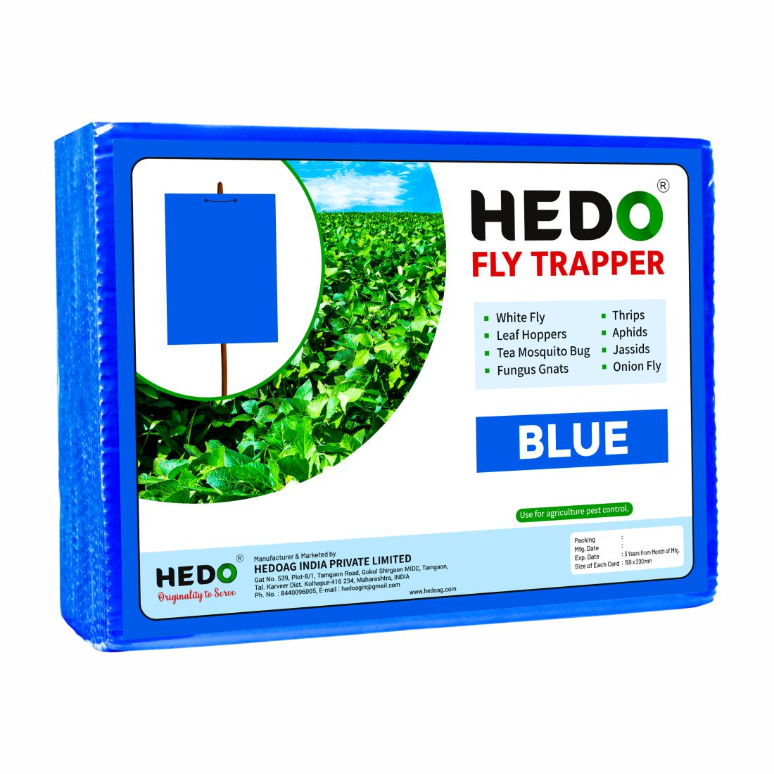 Eco Blue Sticky Trap Size A5,150mm* 200mm Pack of 1 (25 Pieces)