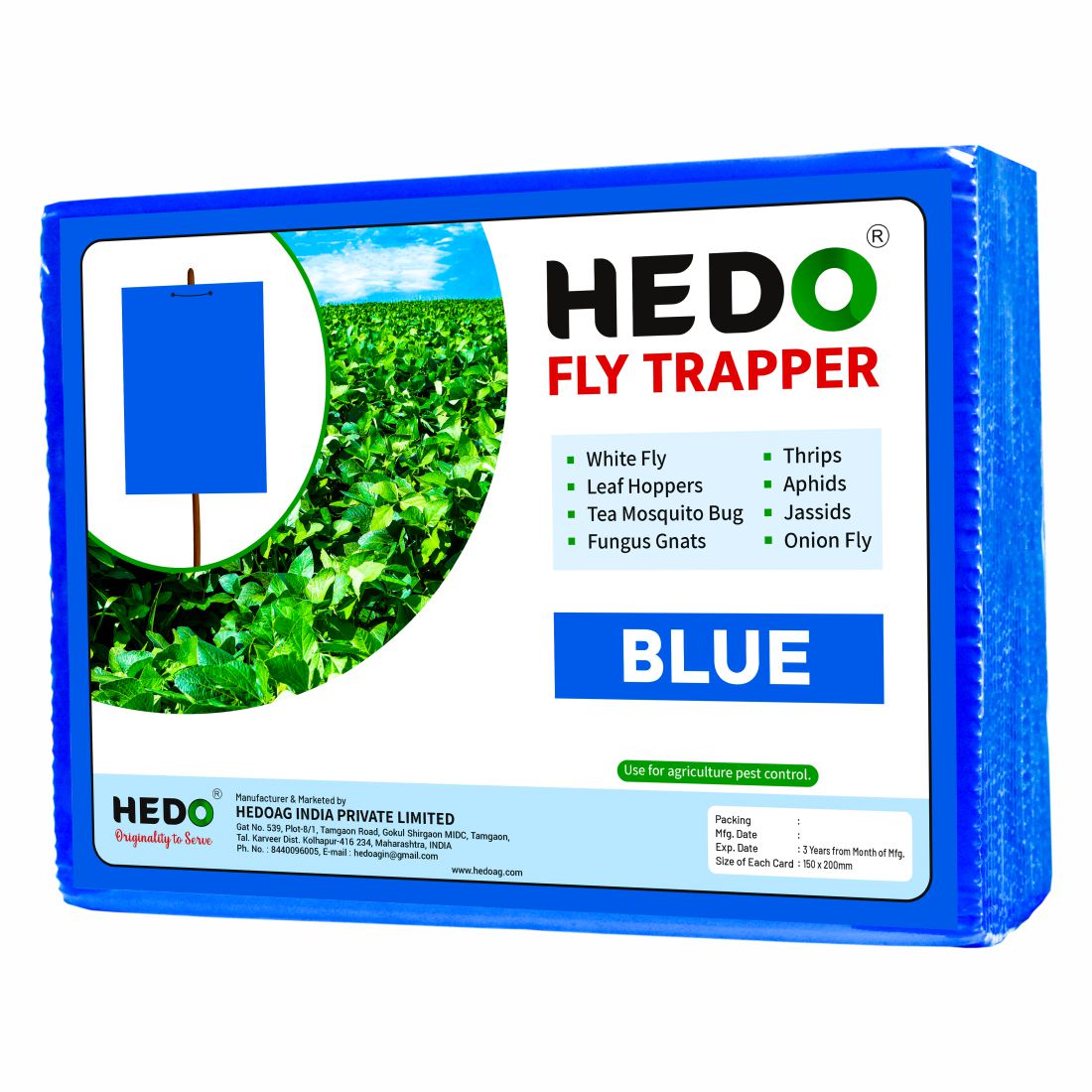 Eco Blue Sticky Trap Size A5,150mm* 200mm Pack of 1 (25 Pieces)