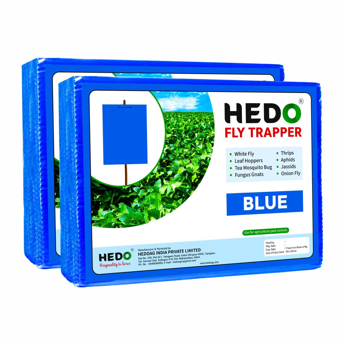 Eco Blue Sticky Trap Size A5,150mm* 200mm Pack of 2 (50 Pieces)