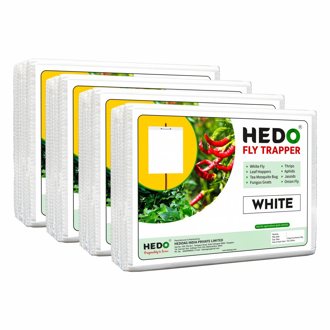 Eco White Sticky Trap size A5,150mm*200mm Pack of 4 (100 pieces)