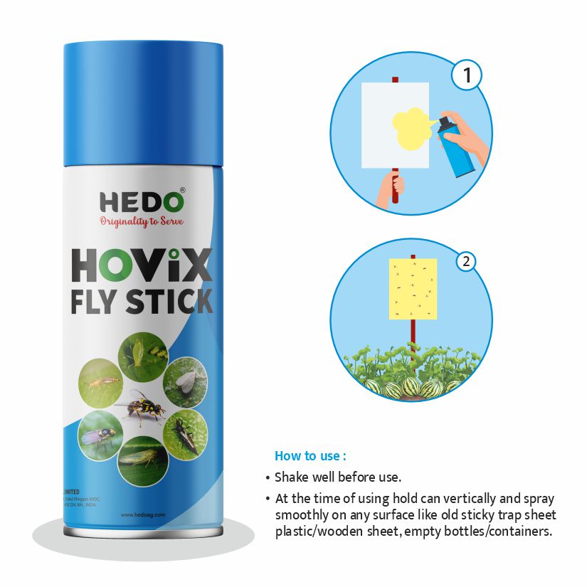 Hovix Fly Stick 425 ml Spray, Used to control Fruit Flies and All Sucking Pests