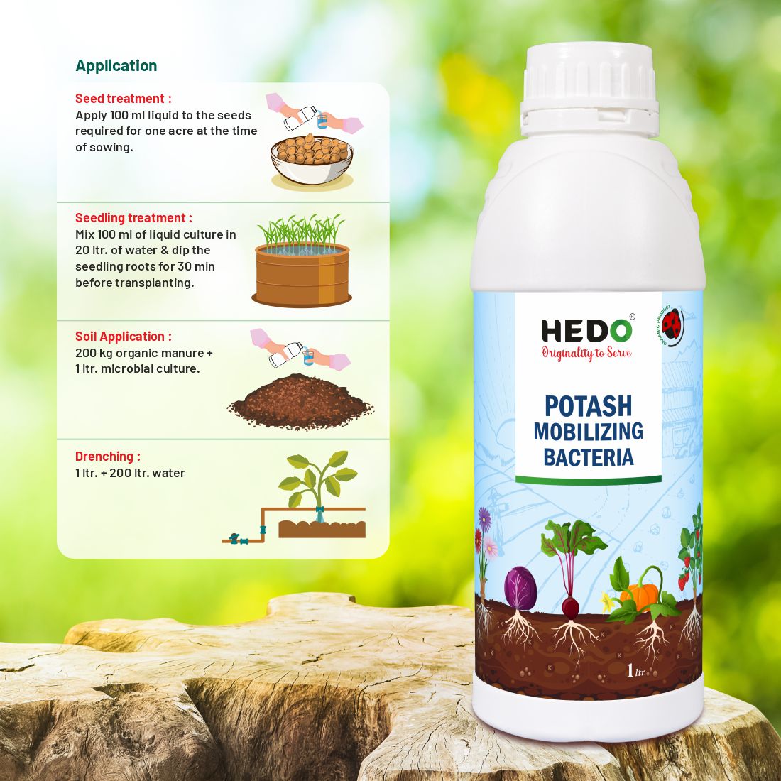 KMB/KSB (Potassium Solubilizing and Mobilizing Bacteria – KSB/KMB) Liquid (1L) Bio-fertilizer For Increase The Fruit Quality & Growth Of The Crops