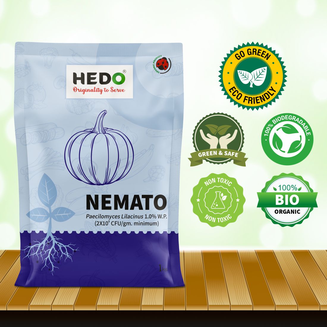 Nemato Powder(Pacilomyces Lilacinus 2x10^8 CFU/gm)Bio-Organic(1Kg)For All Fruit,vegitable & Crops Against Various Nematod
