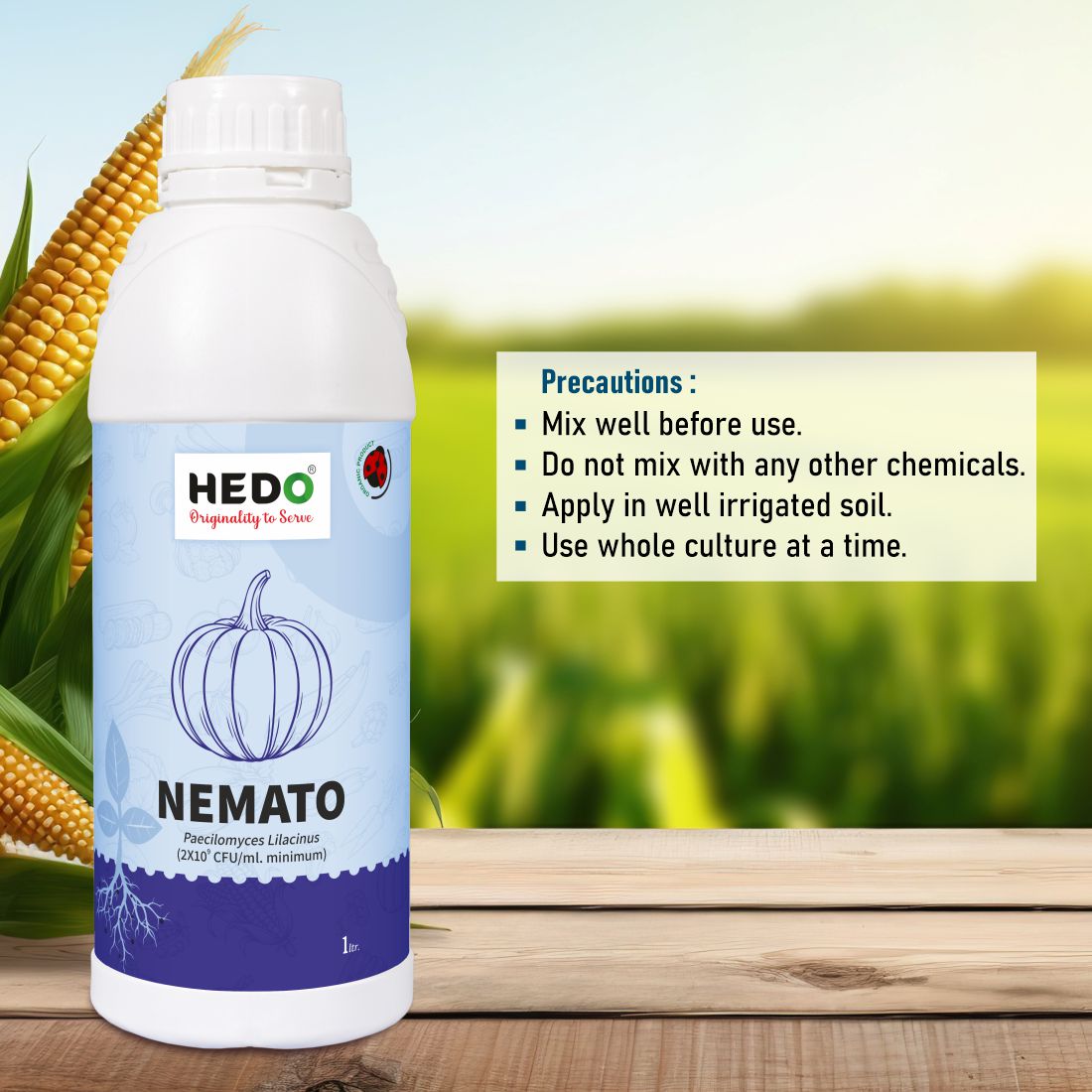 Nemato Liquid(Pacilomyces Lilacinus 2x10^9 CFU/ml)Bio-Organic(1L)For All Fruit, vegitable & Crops Against Various Nematod
