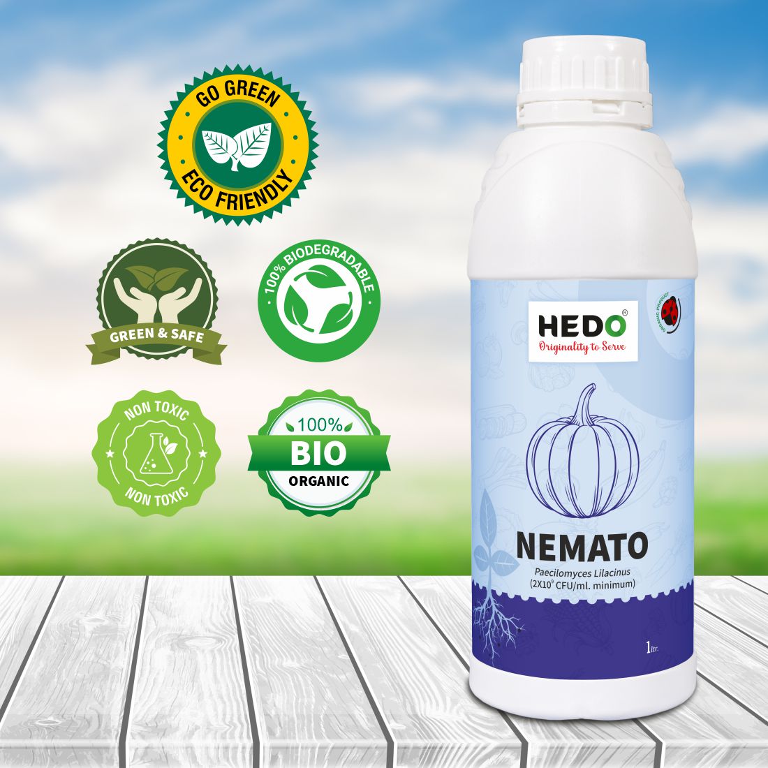 Nemato Liquid(Pacilomyces Lilacinus 2x10^9 CFU/ml)Bio-Organic(1L)For All Fruit, vegitable & Crops Against Various Nematod