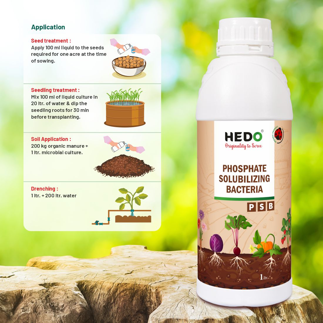 PSB (Phosphate Solubilizing Bacteria – PSB) Liquid (1L) Bio Fertilizers For Agriculture, Garden, Soil Fertility, and Plant Nutrition.