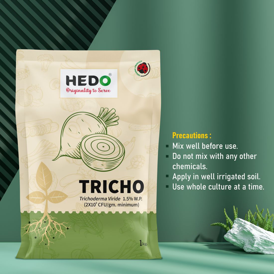Trichoderma Viride Powder(2X10^6 CFU/gm)Bio-Organic (1Kg) For Control All Fungal Disease & Seed Germination For All Plants & Seed