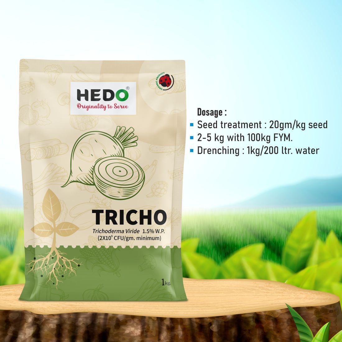 Trichoderma Viride Powder(2X10^6 CFU/gm)Bio-Organic (1Kg) For Control All Fungal Disease & Seed Germination For All Plants & Seed