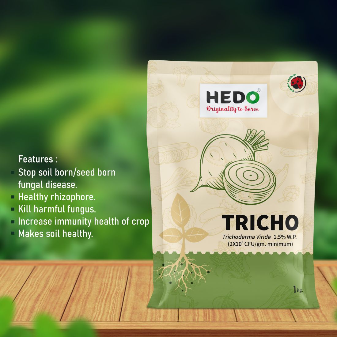 Trichoderma Viride Powder(2X10^6 CFU/gm)Bio-Organic (1Kg) For Control All Fungal Disease & Seed Germination For All Plants & Seed